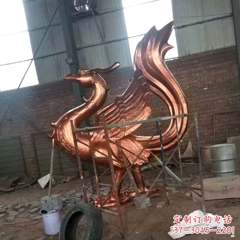 合肥纯铜陵光神君朱雀神兽动物雕塑