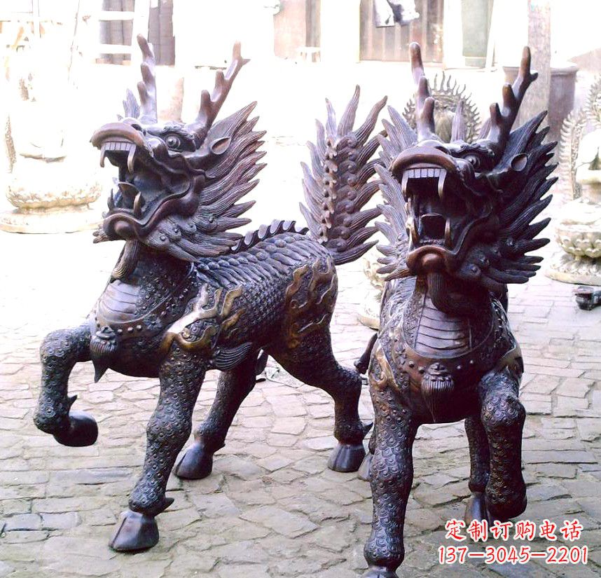 合肥纯铜麒麟铜雕