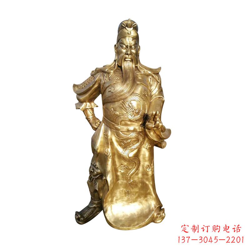 合肥纯铜三国名将武圣关羽雕塑摆件