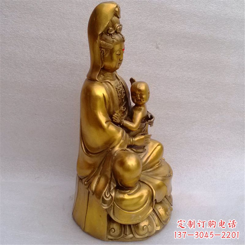 合肥纯铜送子观音雕塑
