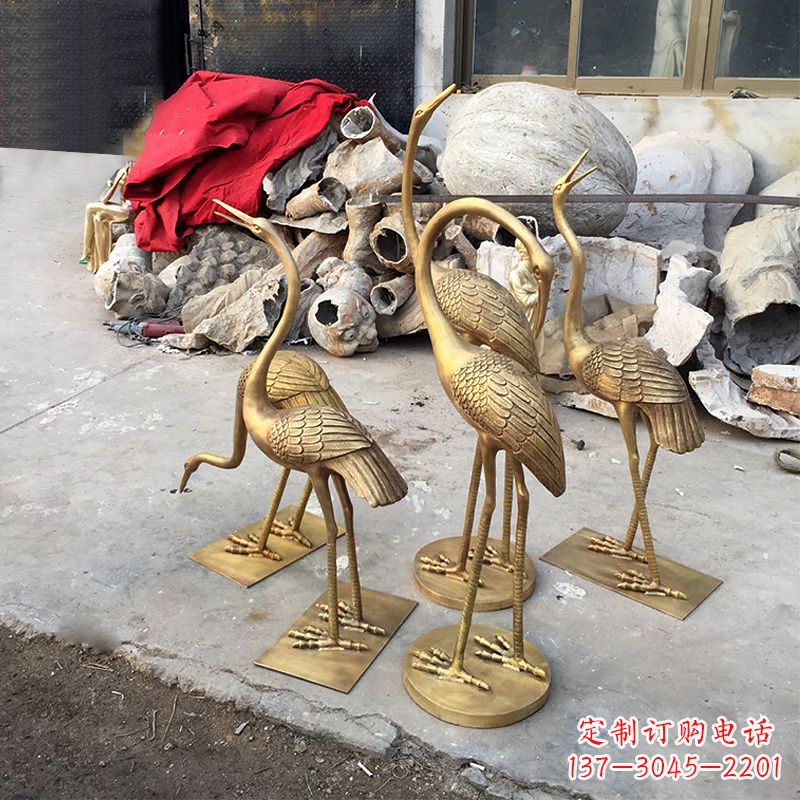 合肥纯铜仙鹤雕塑