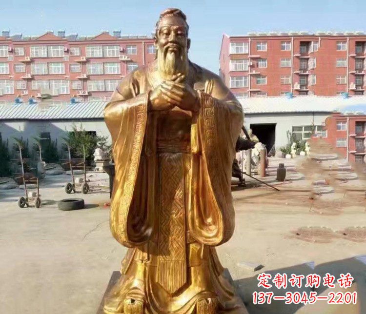 合肥纯铜校园古代孔子人物铜雕塑