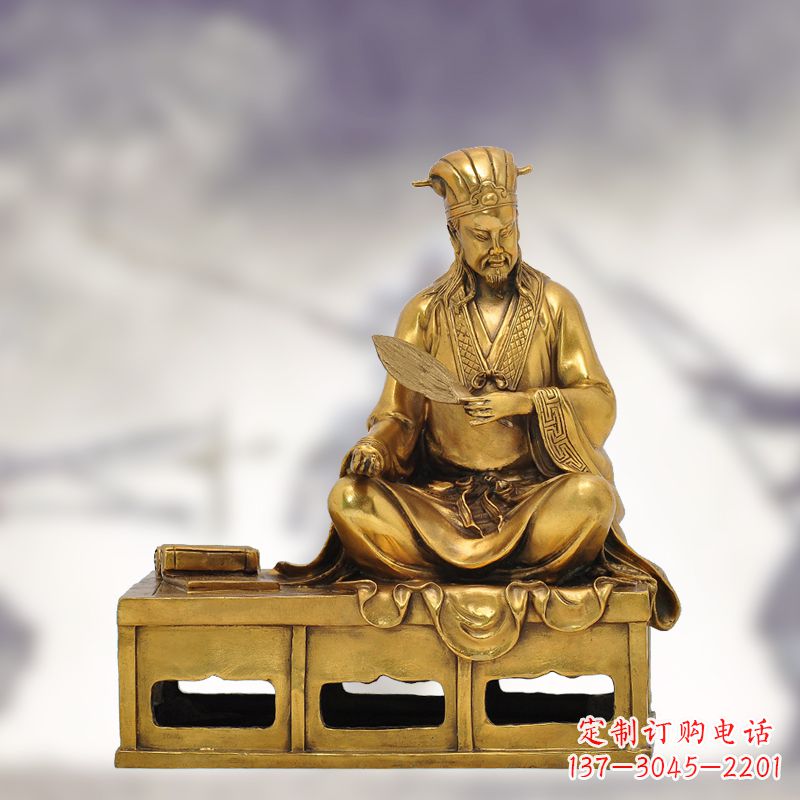 合肥纯铜诸葛亮雕塑象征中国智慧