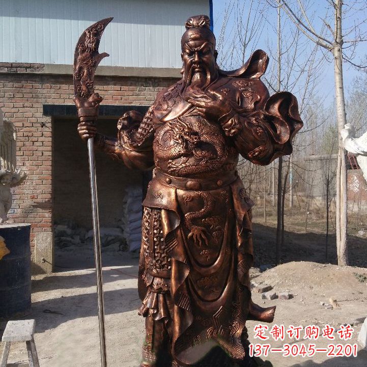 合肥铸造巍然屹立的关公雕像