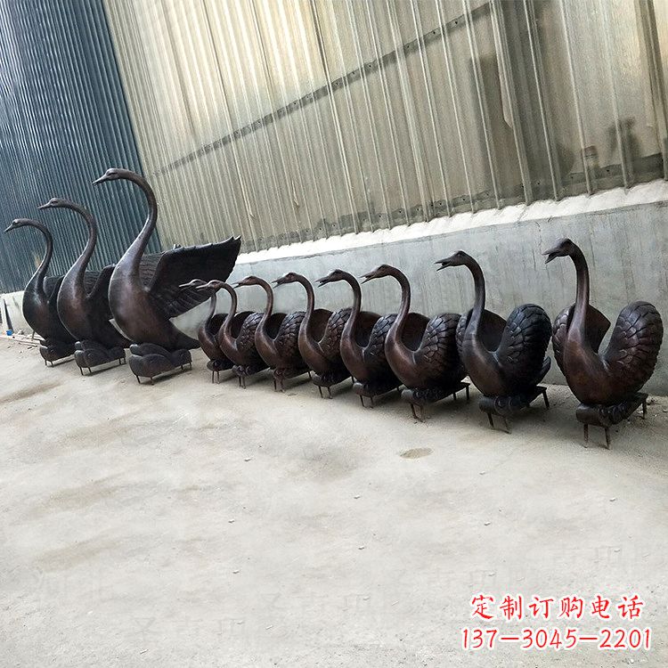合肥纯铜铸造喷水天鹅