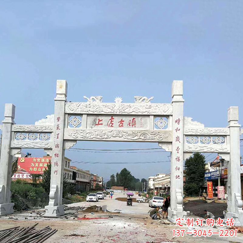 合肥村镇牌坊雕塑传承百年文化