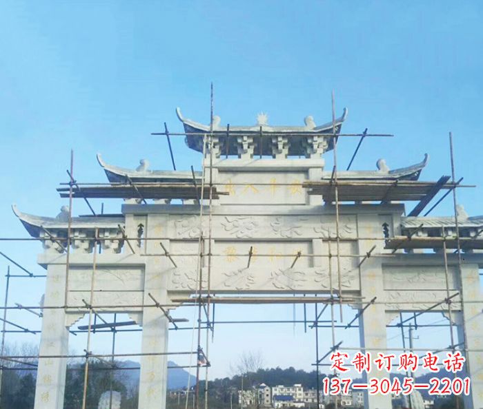 合肥大理石三门牌坊雕塑