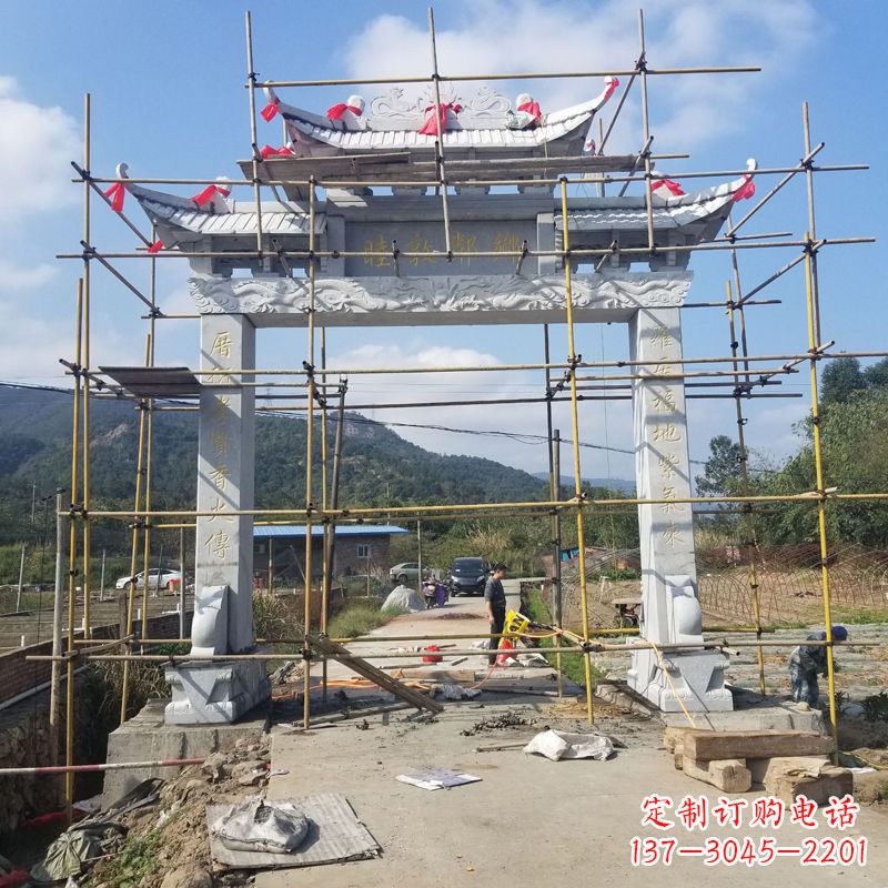 合肥村庄石牌坊雕塑传承民间文化