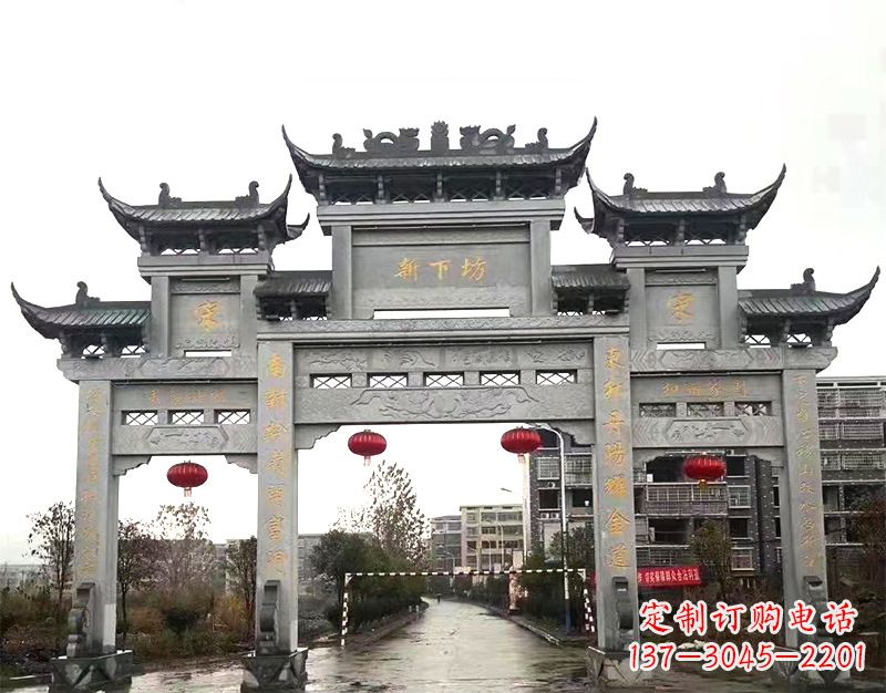 合肥村庄石牌坊雕刻传统工艺的精美瑰宝