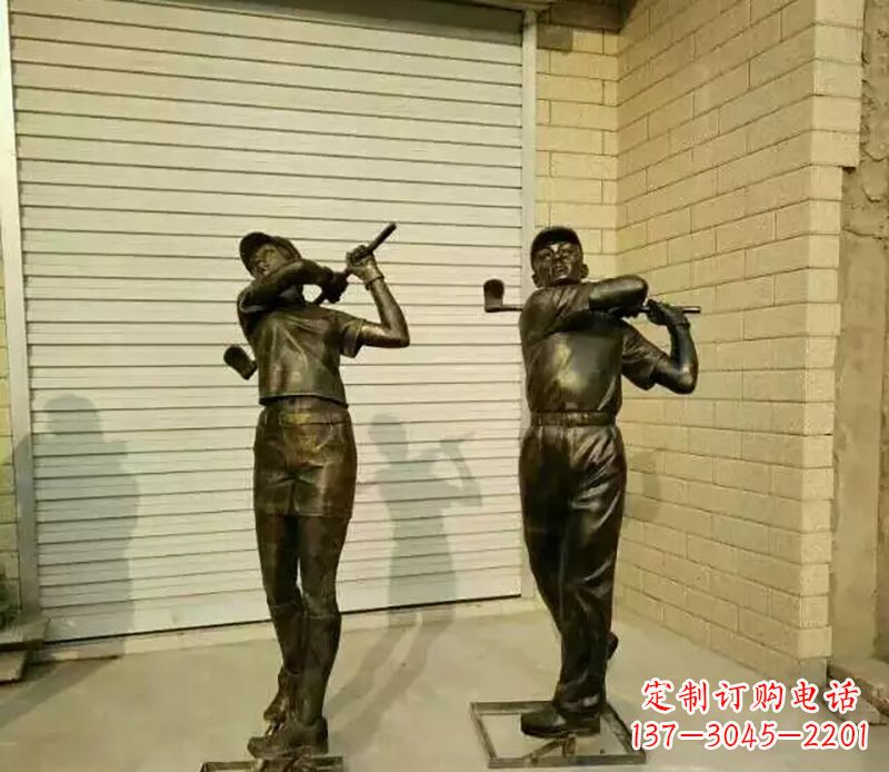 合肥打高尔夫人物园景观铜雕