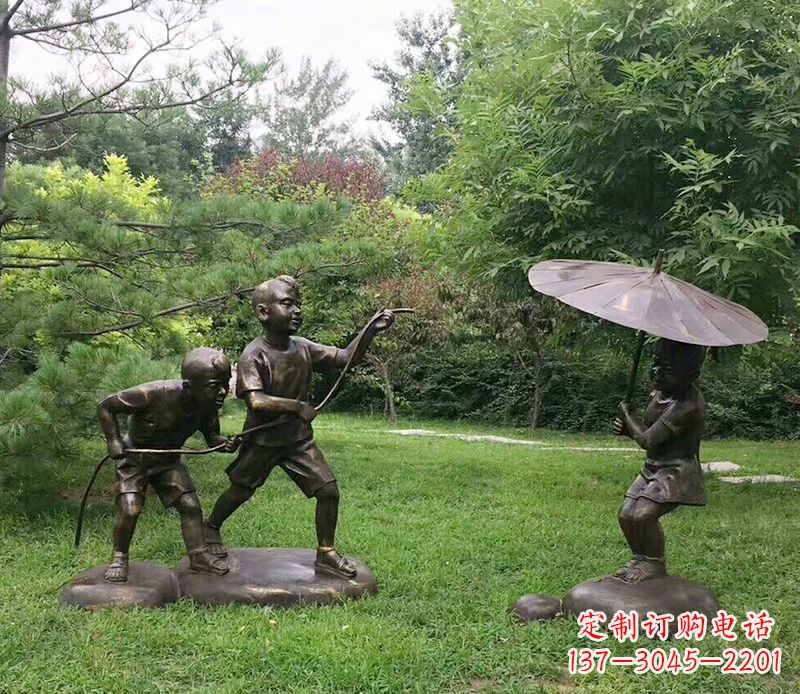 合肥纪念儿童的美好时光——铜雕塑