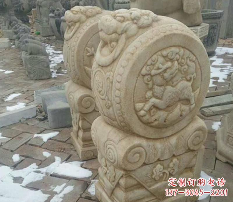 合肥大理石抱鼓公园门墩雕塑——精美雕刻展现灵动之美
