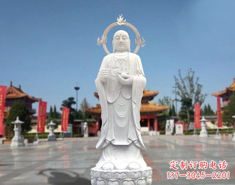合肥大理石地藏菩萨雕塑象征佛法的传承