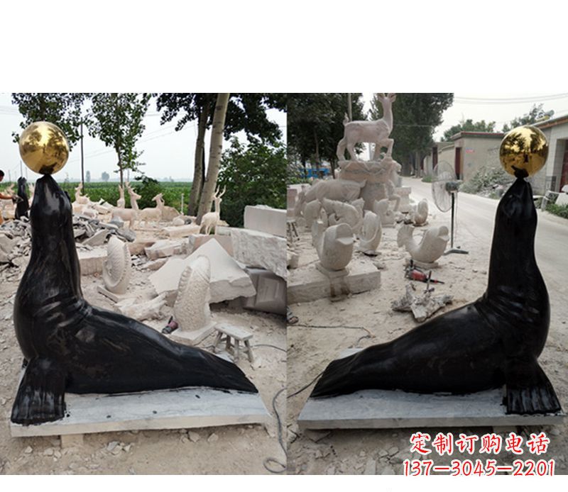 合肥大理石海豹雕塑