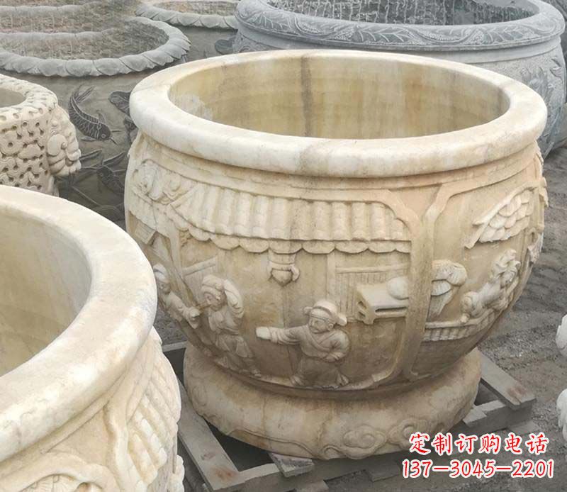 合肥雕刻精美的大理石儿童水缸