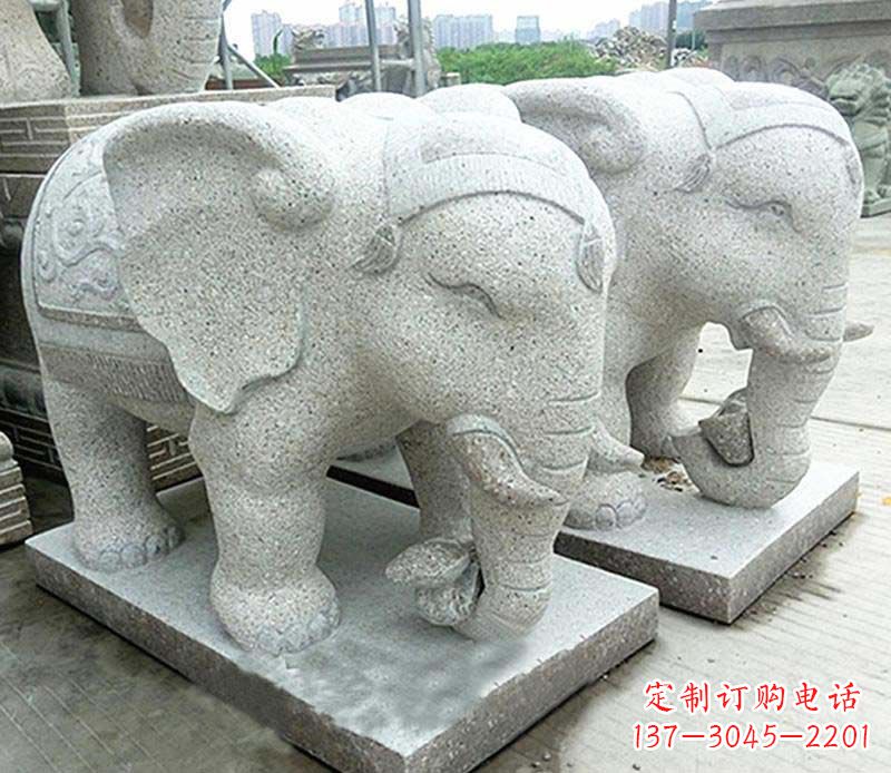 合肥大理石制作的精美招财大象雕塑