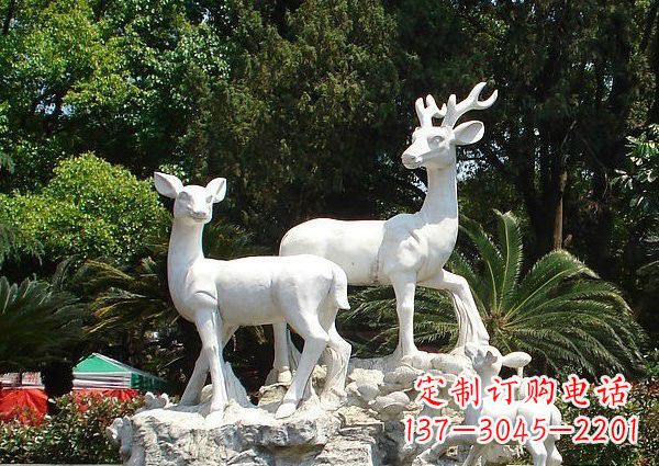 合肥雕塑艺术——大理石公园小鹿石雕