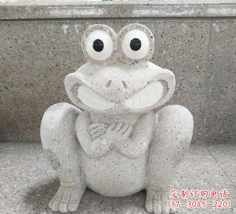 合肥大理石公园精美青蛙雕塑