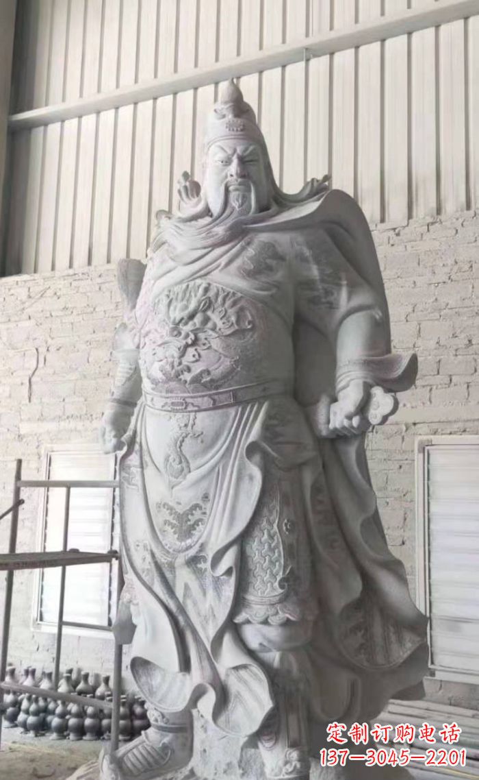 合肥大理石关公雕塑,精美绝伦