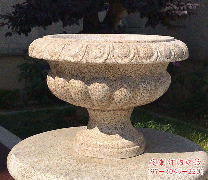 合肥大理石花钵公园花盆石雕