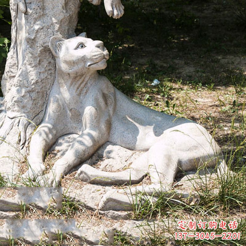 合肥风采灵动的大理石金钱豹雕塑