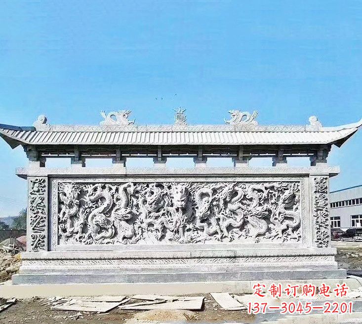合肥精美大理石九龙壁雕塑
