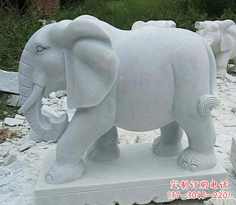 合肥精雕细琢的大理石大象雕塑