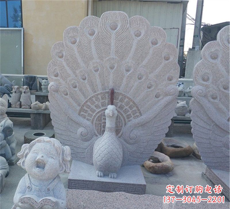 合肥大理石孔雀开屏石雕