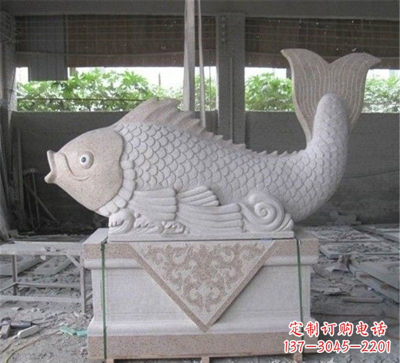 合肥精美大理石"鲤鱼"雕塑