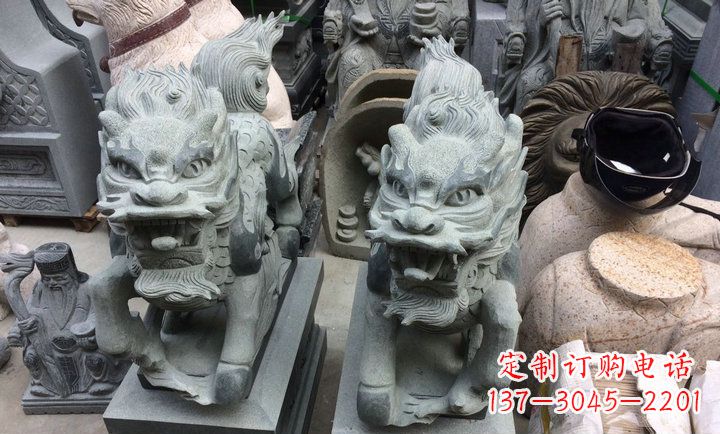 合肥大理石立式麒麟门口镇宅石雕
