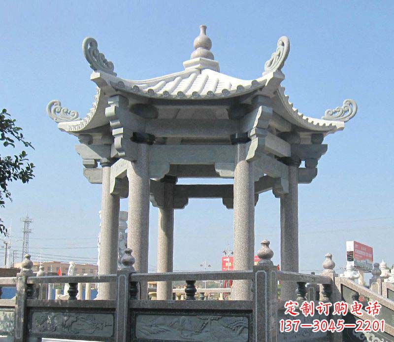 合肥大理石六角凉亭石雕,为您的家园带来浪漫情怀