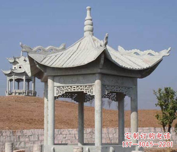 合肥精美大理石六角凉亭石雕