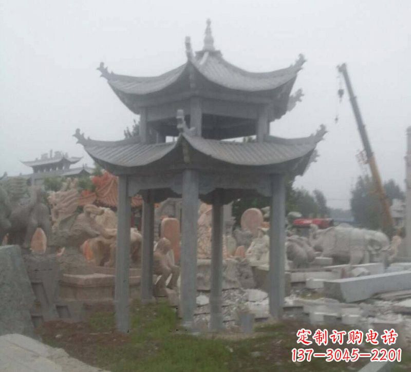 合肥大理石六角凉亭石雕,精美绝伦