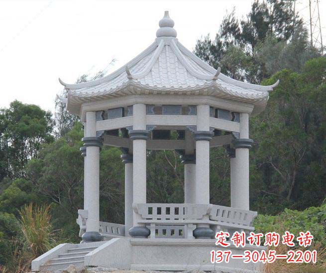 合肥大理石六角石雕凉亭营造舒适环境的完美体现