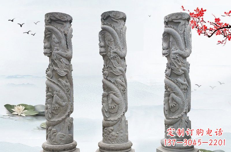 合肥精美大理石龙柱雕塑