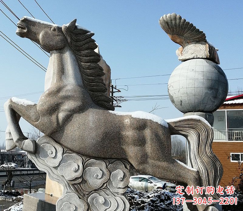 合肥大理石马踏祥云石雕