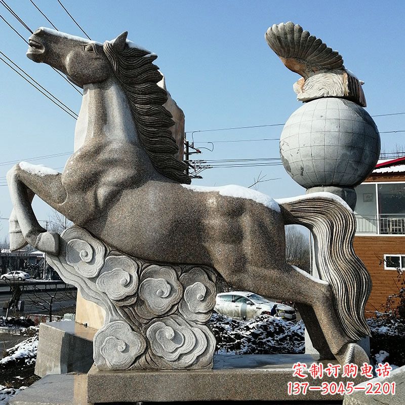 合肥大理石马踏祥云雕塑