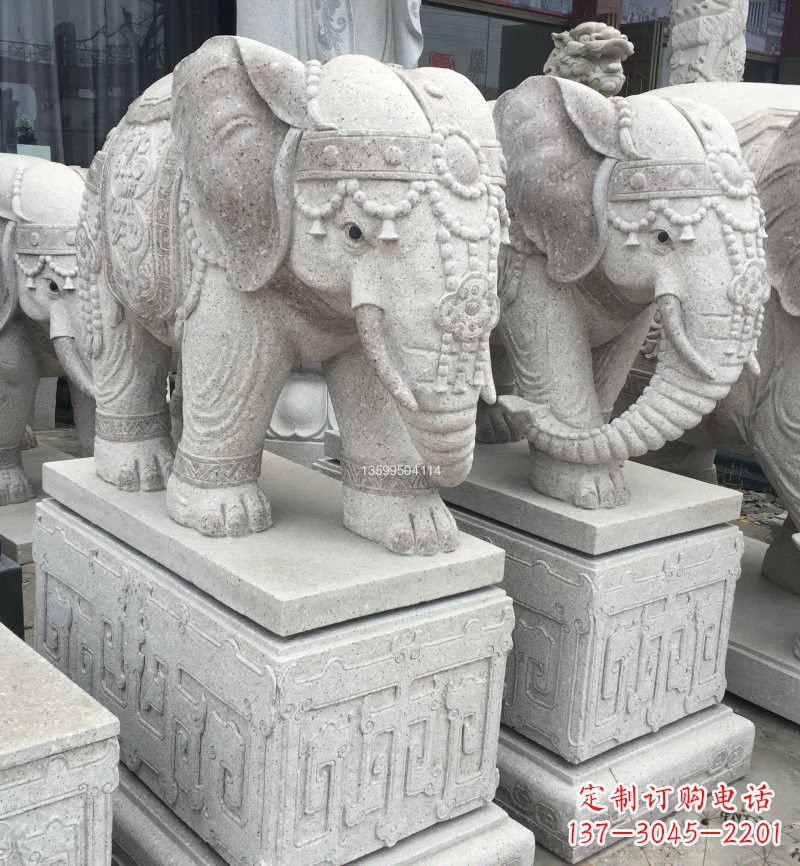 合肥精美绝伦的大理石门口大象雕塑