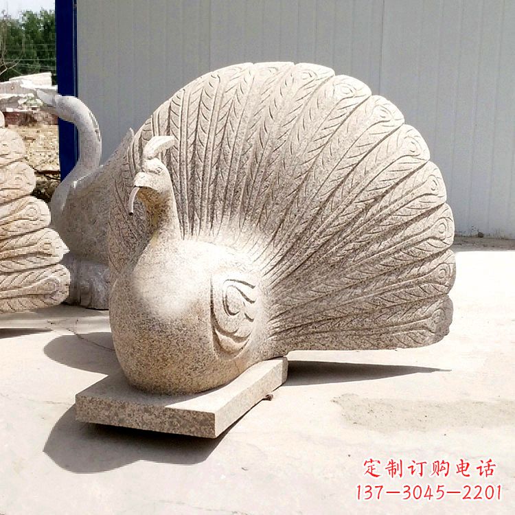 合肥大理石喷水孔雀雕塑
