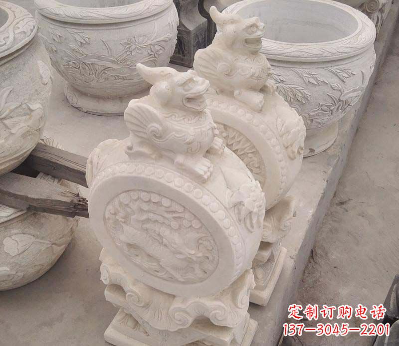 合肥大理石貔貅抱鼓石雕塑