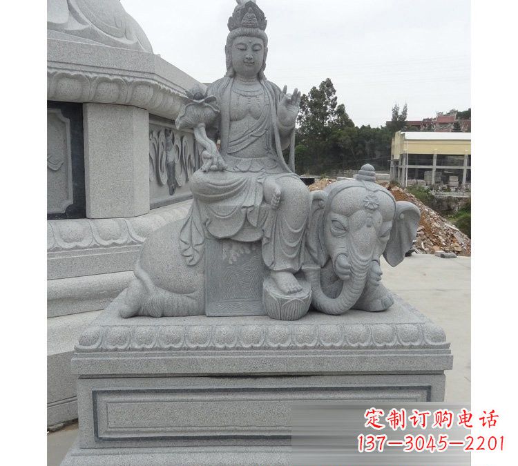 合肥精雕细琢的大理石普贤菩萨雕塑