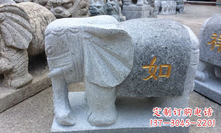 合肥精美大理石石象雕塑