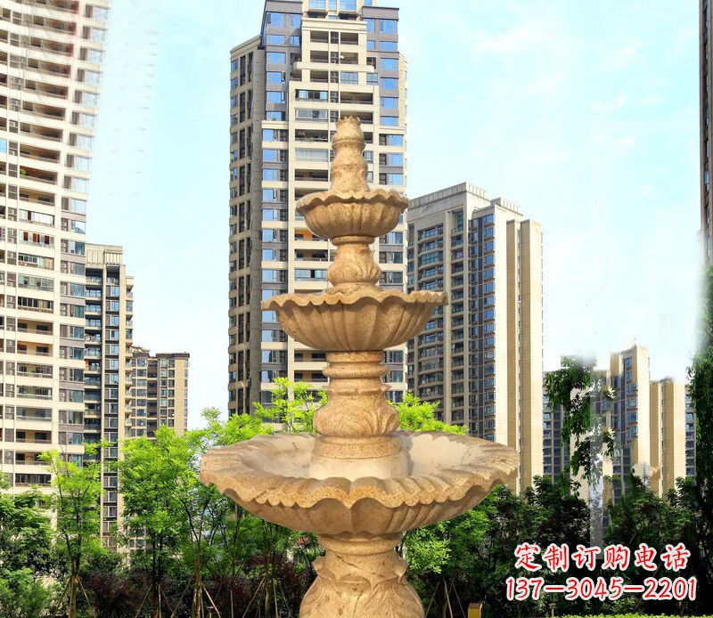 合肥大理石三层喷泉公园石雕 (2)