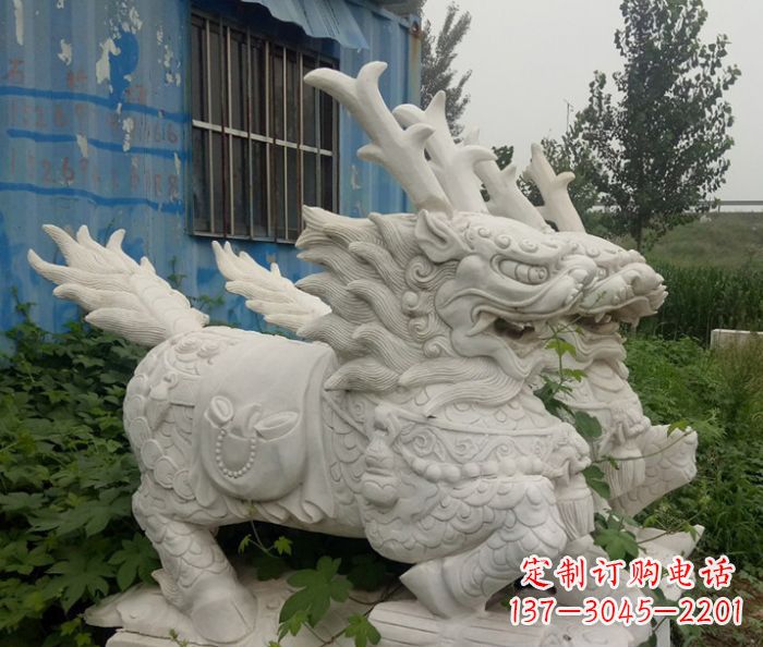 合肥精美的大理石麒麟雕塑