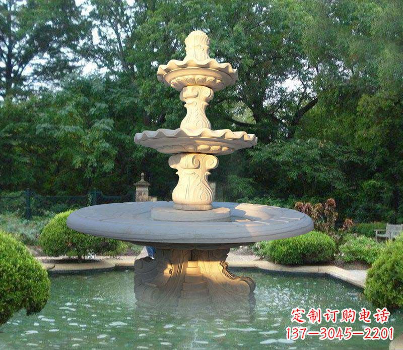 合肥大理石三层喷泉雕塑