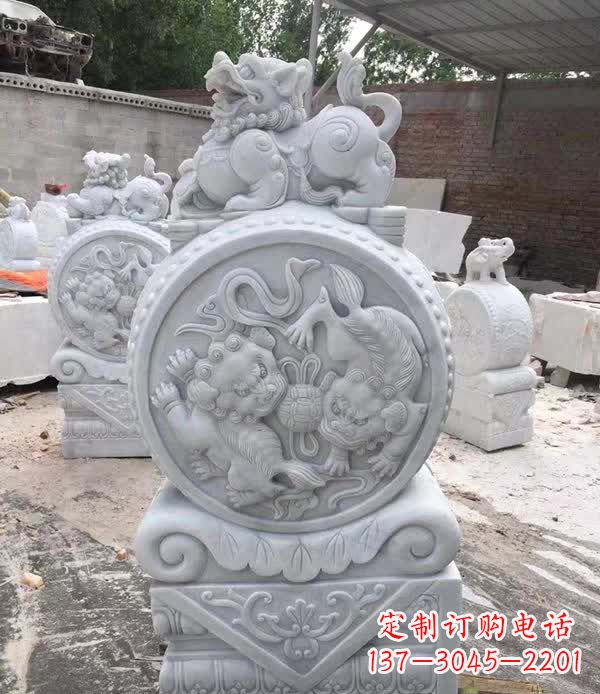 合肥大理石狮子抱鼓石雕塑