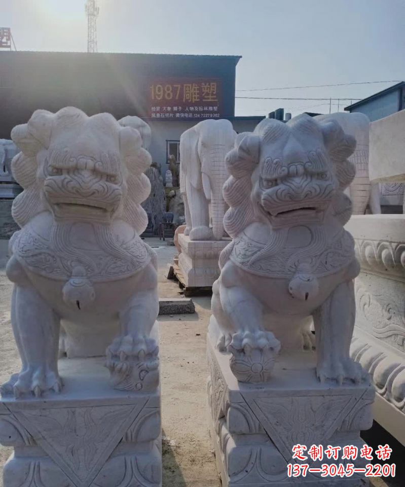 合肥大理石狮子雕塑,象征威严