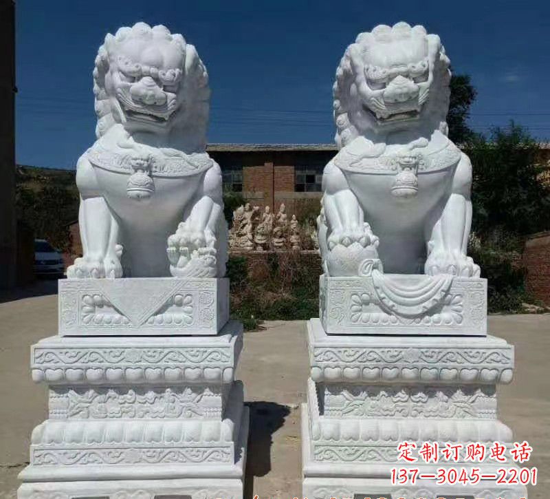 合肥大理石狮子石雕,雕塑定制精美狮子