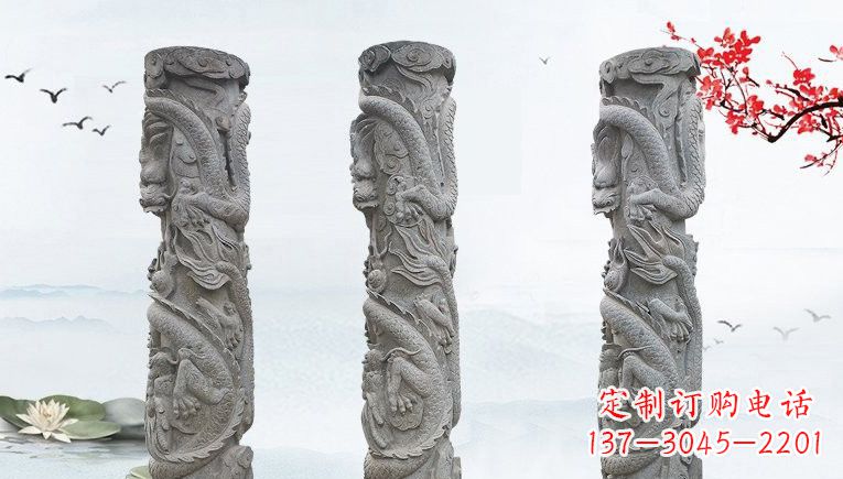 合肥精美大理石龙柱雕塑