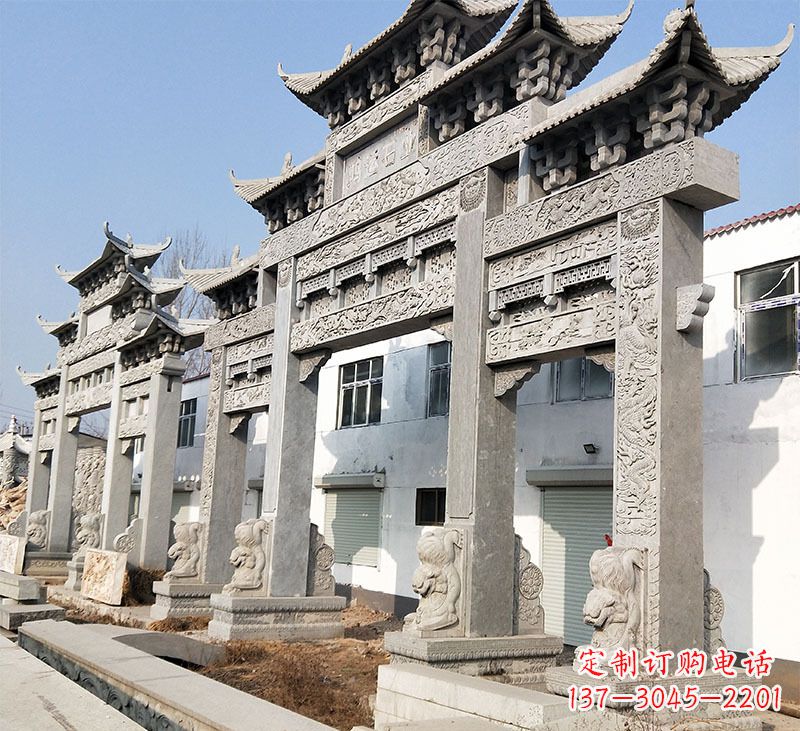合肥大理石石雕牌坊雕塑定制